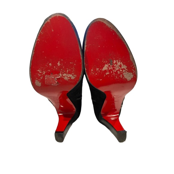 Christian Louboutin Over Thé Knee Boots sz38 Soft Suede Braided Leather Bow - Picture 8 of 12